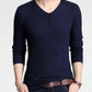 Mens Casual V Neck Sweater with Buttons Design