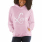 Womens Hoodie - Pullover Hooded Sweatshirt Top - Graphic/inspire Love