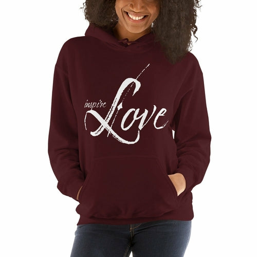 Womens Hoodie - Pullover Hooded Sweatshirt Top - Graphic/inspire Love