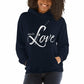 Womens Hoodie - Pullover Hooded Sweatshirt Top - Graphic/inspire Love