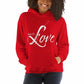 Womens Hoodie - Pullover Hooded Sweatshirt Top - Graphic/inspire Love