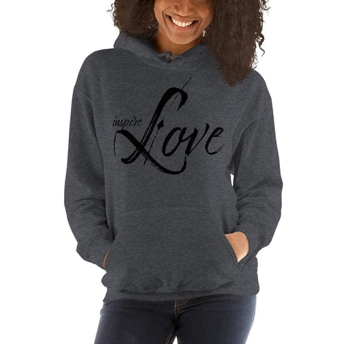 Women Hoodie - Pullover Top Sweatshirt - Black Graphic/inspire Love