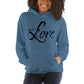 Women Hoodie - Pullover Top Sweatshirt - Black Graphic/inspire Love