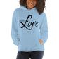 Women Hoodie - Pullover Top Sweatshirt - Black Graphic/inspire Love