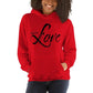 Women Hoodie - Pullover Top Sweatshirt - Black Graphic/inspire Love