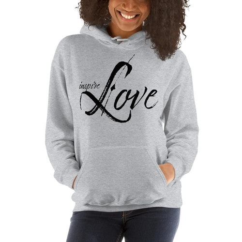 Women Hoodie - Pullover Top Sweatshirt - Black Graphic/inspire Love