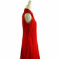Vintage Red Polyester Drop Waist Pleated Shift Dress  sz 13/14