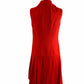 Vintage Red Polyester Drop Waist Pleated Shift Dress  sz 13/14
