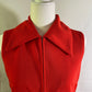 Vintage Red Polyester Drop Waist Pleated Shift Dress  sz 13/14