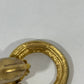 Vtg Oscar De la Renta Gold Tone Etched Door Knocker Clip On Earrings
