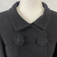 Vtg Oscar de la Renta Black Boiled Wool Cropped Jacket Sz 8