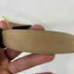 Vtg Black Leather Belt With Gold Tone Metal Hook Closure Sz S/M