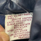 Vtg Adam Spencer Blue Leather Quilted Bomber Jacket Sz M
