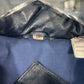 Vtg Adam Spencer Blue Leather Quilted Bomber Jacket Sz M