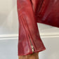 Vtg Gap Red Zip Front Leather Crop Jacket Sz Small