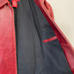 Vtg Gap Red Zip Front Leather Crop Jacket Sz Small