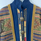 Coloratura Wool Colorblock Green & Blue Southwestern Concha Car Coat sz L/XL