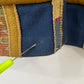 Coloratura Wool Colorblock Green & Blue Southwestern Concha Car Coat sz L/XL