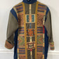 Coloratura Wool Colorblock Green & Blue Southwestern Concha Car Coat sz L/XL