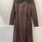 Vtg Bloomingdale’s Brown Shearling Coat Sheepskin Suede Leather sz 10