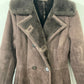 Vtg Bloomingdale’s Brown Shearling Coat Sheepskin Suede Leather sz 10