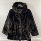 Vtg 80’s Faux Fur Dark Chocolate Brown Mink Coat Sz L/XL