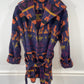 Vtg Native Southwestern Aztec Navajo Print Wool Blanket Jacket sz L