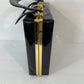 Vtg St. Michael Black Vinyl Patent Leather Look Top Handle Box Tote Bag