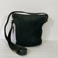 Coach Vintage Nubuck Leather Suede Green Crossbody Bucket Bag
