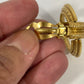 Vtg Oscar De la Renta Gold Tone Etched Door Knocker Clip On Earrings