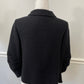 Vtg Oscar de la Renta Black Boiled Wool Cropped Jacket Sz 8