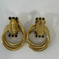 Vtg Napier Signed Gold Tone Screw Back Earrings