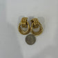 Vtg Napier Signed Gold Tone Screw Back Earrings
