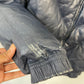 Vtg Adam Spencer Blue Leather Quilted Bomber Jacket Sz M