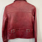 Vtg Gap Red Zip Front Leather Crop Jacket Sz Small