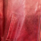 Vtg Gap Red Zip Front Leather Crop Jacket Sz Small