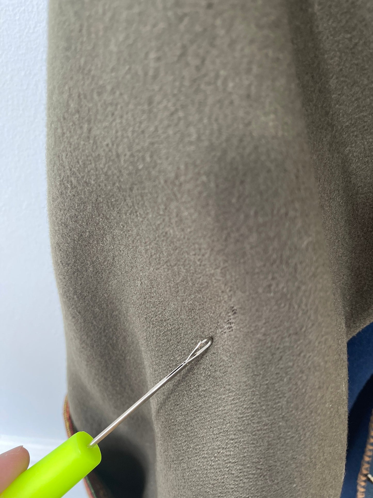 Coloratura Wool Colorblock Green & Blue Southwestern Concha Car Coat sz L/XL
