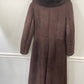 Vtg Bloomingdale’s Brown Shearling Coat Sheepskin Suede Leather sz 10