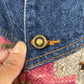Vtg Quipos Wool Cotton Blend Denim Jacket with Southwestern Panel