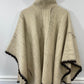 Custom Made Beige Brown Wool Poncho