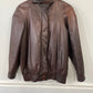 Vtg 80’s Brown Lamb Leather Bomber Jacket sz L