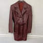 Etienne Aigner Burgundy Oxblood Leather Car Coat Sz M