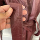 Etienne Aigner Burgundy Oxblood Leather Car Coat Sz M