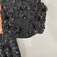 Black Sequined Cocktail Maxi Dress Sz Small