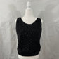 Vtg B Altman Deadstock Black Wool Sleeveless Sequined & Beaded Sweater