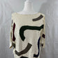 Vintage White Sequined & Beaded Dolman Sleeve Silk Size M