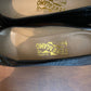 Salvatore Ferragamo Black Crocodile Print Pumps Sz 8AAA