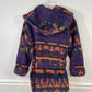 Vtg Native Southwestern Aztec Navajo Print Wool Blanket Jacket sz L