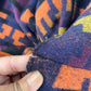Vtg Native Southwestern Aztec Navajo Print Wool Blanket Jacket sz L