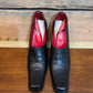 Vtg Gianni Versace Black Leather Square Toe Pumps sz 35 IT